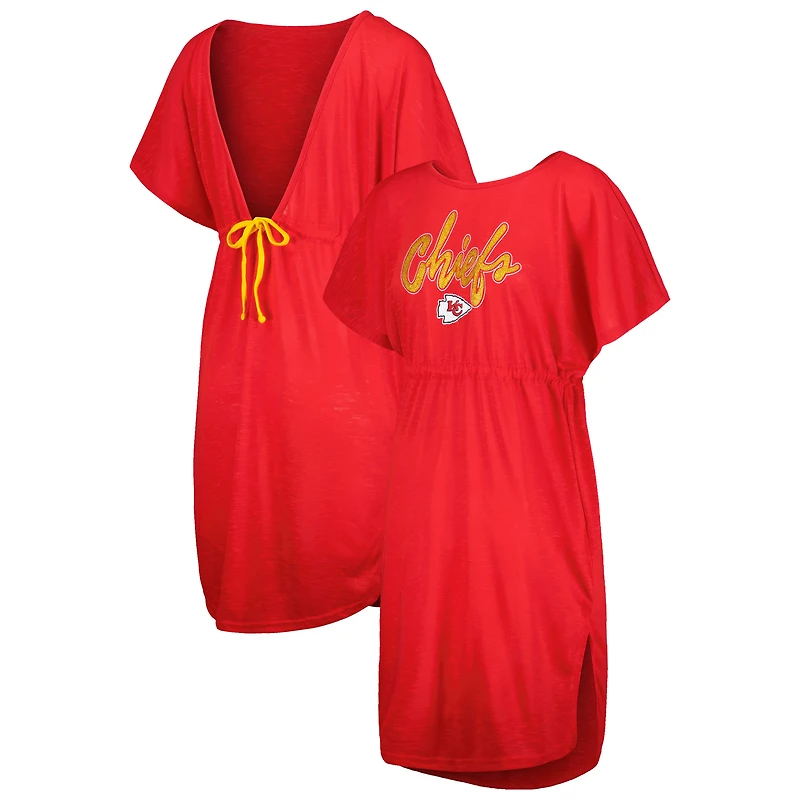 Maillot de bain G-III 4Her par Carl Banks pour femmes, rouge, Kansas City Chiefs Versus Swim Cover-Up