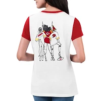 Women's G-III 4Her by Carl Banks White Kansas City Chiefs Fashion Illustration T-Shirt