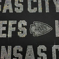 Sweat-shirt noir à épaules tombantes et imprimé strass pour femme, coupe décontractée, motif Gameday Couture des Chiefs de Kansas City, Hype Era