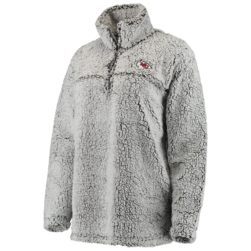 Veste à enfiler grise Kansas City Chiefs Sherpa pour femme