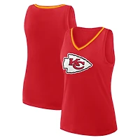 Women's Logo Athletic Red Kansas City Chiefs Plus Stellar Win V-Neck Tank Top
