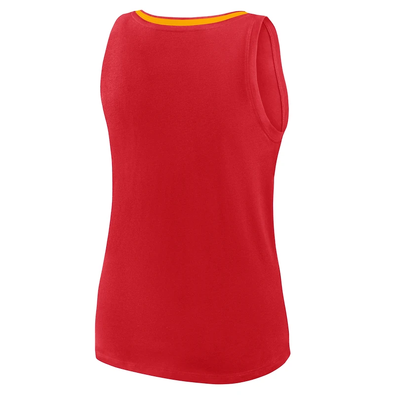 Débardeur à col en V Stellar Win pour femme, rouge athlétique, logo des Chiefs de Kansas City, grande taille