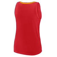 Débardeur à col en V Stellar Win pour femme, rouge athlétique, logo des Chiefs de Kansas City, grande taille