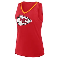 Débardeur à col en V avec logo athlétique rouge des Kansas City Chiefs pour femme