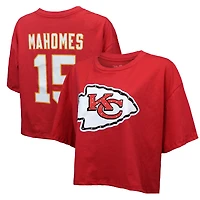 T-shirt court et ample pour femme Majestic Threads Patrick Mahomes, rouge, avec cristaux Swarovski, nom numéro des Chiefs de Kansas City