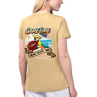 T-shirt à col en V pour femmes, Margaritaville Gold, Kansas City Chiefs Game Time