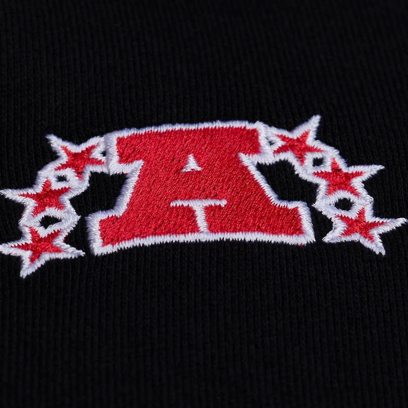 Women's Mitchell & Ness  Black Kansas City Chiefs Cropped Long Sleeve Rugby Polo