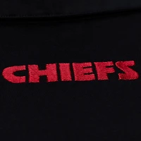 Women's Mitchell & Ness  Black Kansas City Chiefs Cropped Long Sleeve Rugby Polo