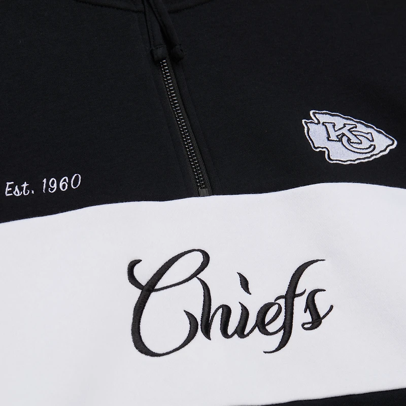 Women's Mitchell & Ness Black Kansas City Chiefs Quarter-Zip Jacket