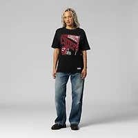 T-shirt noir Mitchell & Ness pour femme, motif petit ami dynamique de l'équipe des Kansas City Chiefs