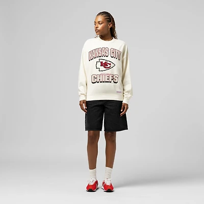 Women's  Mitchell & Ness Cream Kansas City Chiefs Tonal Arch Sweatshirt