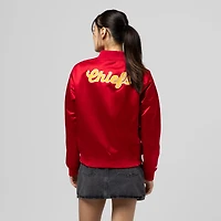 Veste en satin rouge à boutons-pression pour femme Mitchell & Ness des Kansas City Chiefs