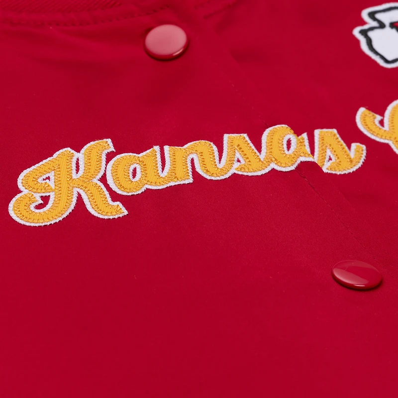 Veste en satin rouge à boutons-pression pour femme Mitchell & Ness des Kansas City Chiefs