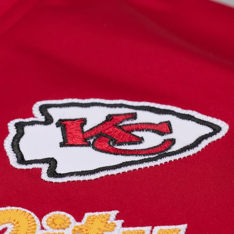 Veste en satin rouge à boutons-pression pour femme Mitchell & Ness des Kansas City Chiefs