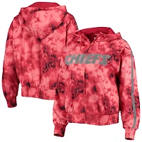 Veste à capuche coupe-vent entièrement zippée Mitchell & Ness pour femmes, Kansas City Chiefs Galaxy, rouge