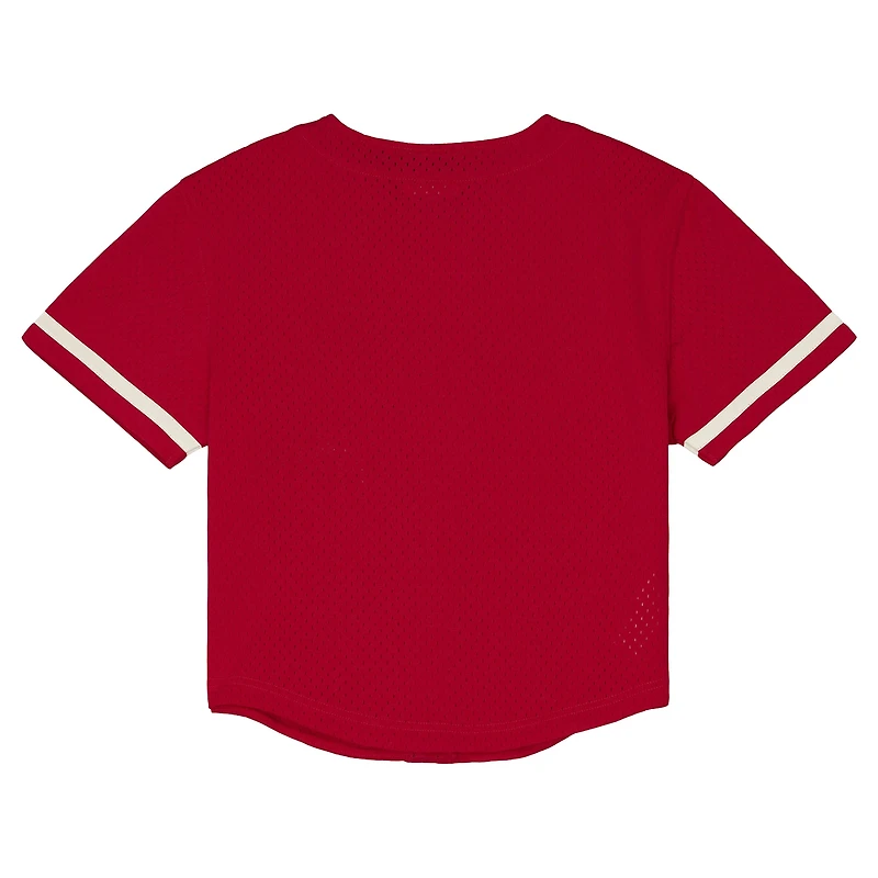 Women's Mitchell & Ness Red Kansas City Chiefs Plus Retro Roots Baseball Jersey