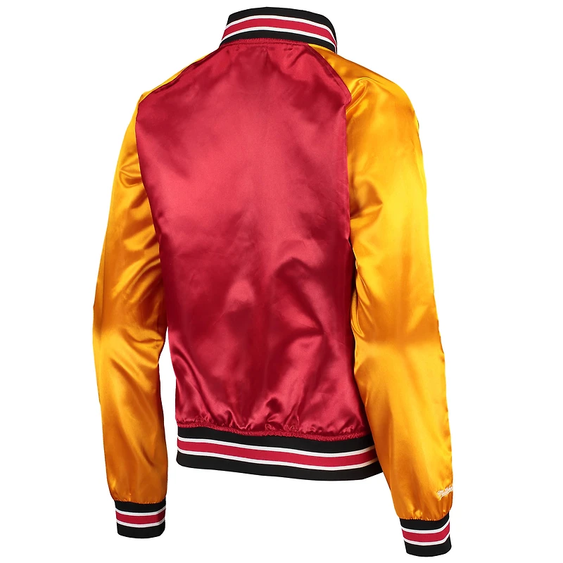 Women's Mitchell & Ness Red Kansas City Chiefs Team 2.0 Satin Raglan Full-Snap Jacket
