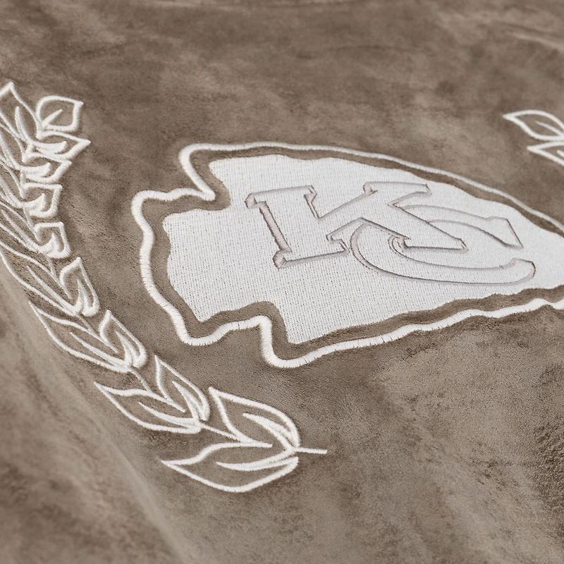 Veste universitaire Mitchell & Ness beige Kansas City Chiefs pour femme, à boutons-pression.