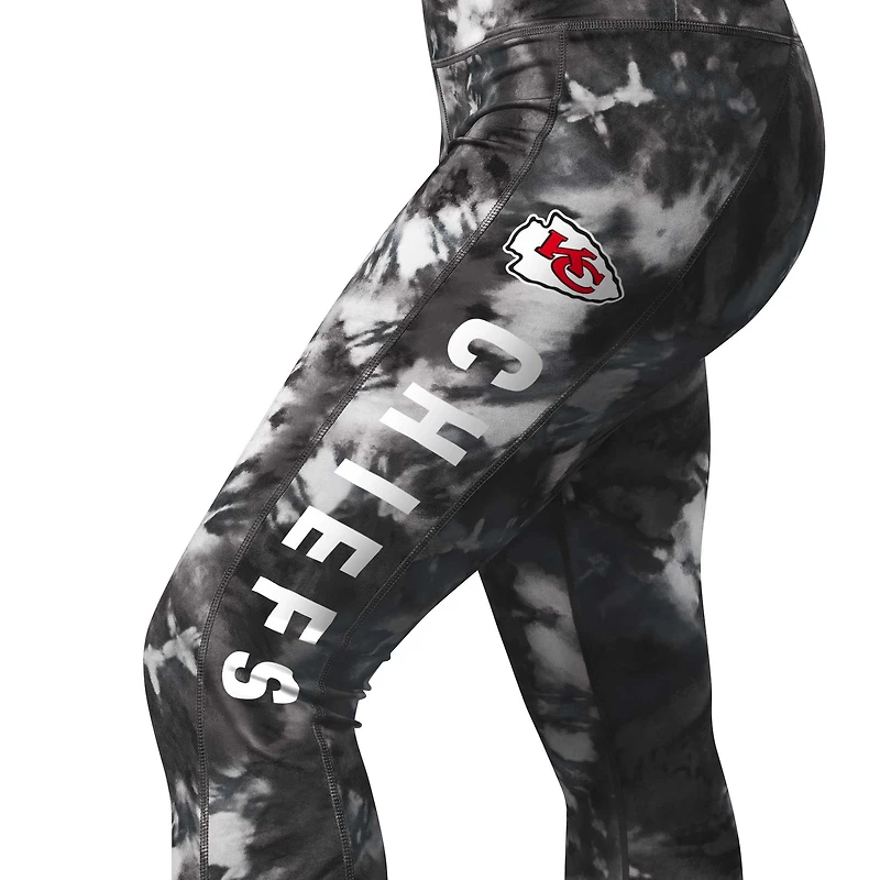 MSX by Michael Strahan Noir Kansas City Chiefs Aubrey Tie-Dye Legging pour femme