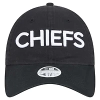 Casquette ajustable Cece 9TWENTY noire New Era pour femme des Kansas City Chiefs