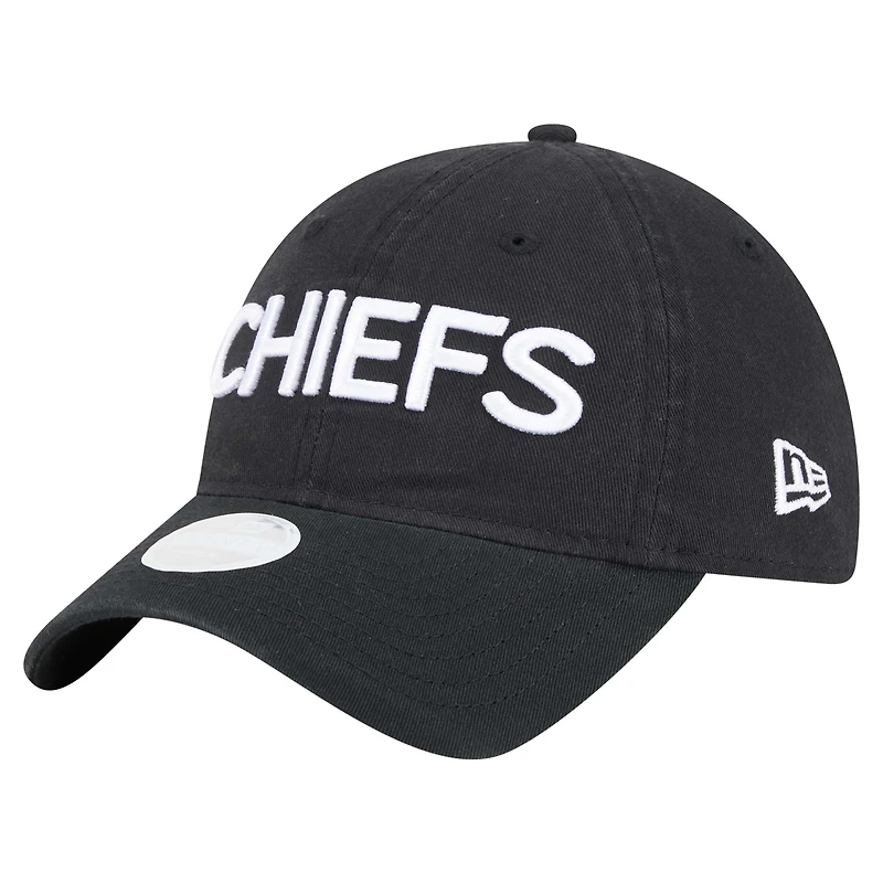 Casquette ajustable Cece 9TWENTY noire New Era pour femme des Kansas City Chiefs