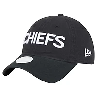 Casquette ajustable Cece 9TWENTY noire New Era pour femme des Kansas City Chiefs