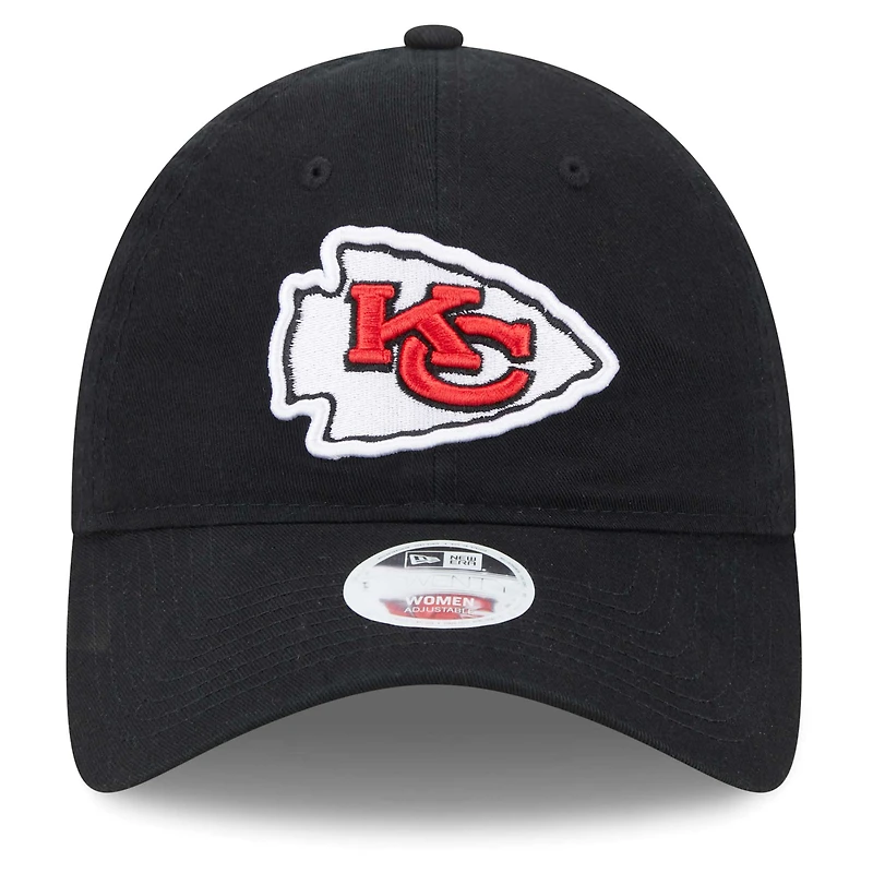 Casquette réglable noire Main Core Classic 2.0 9TWENTY des Chiefs de Kansas City New Era pour femme