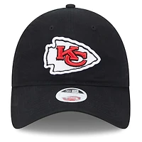 Casquette réglable noire Main Core Classic 2.0 9TWENTY des Chiefs de Kansas City New Era pour femme