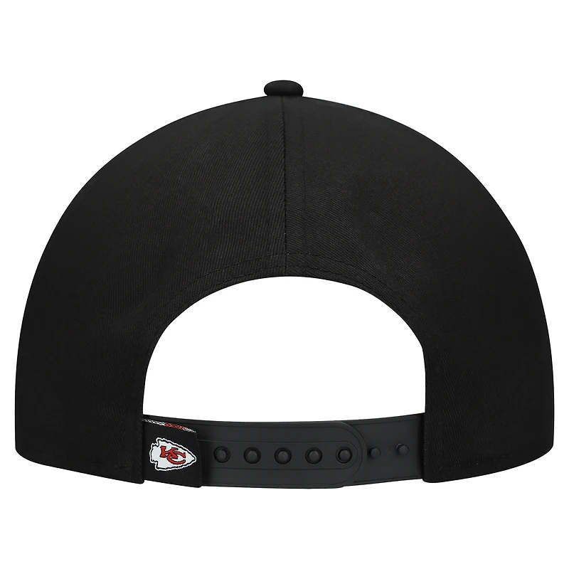 Casquette ajustable New Era noire métallisée 9FORTY M-Crown A-Frame pour femme des Kansas City Chiefs