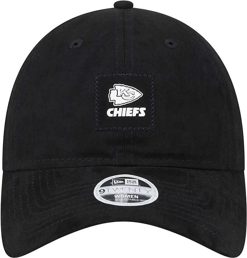 Women's New Era Black Kansas City Chiefs Suede Patch 9TWENTY Adjustable Hat