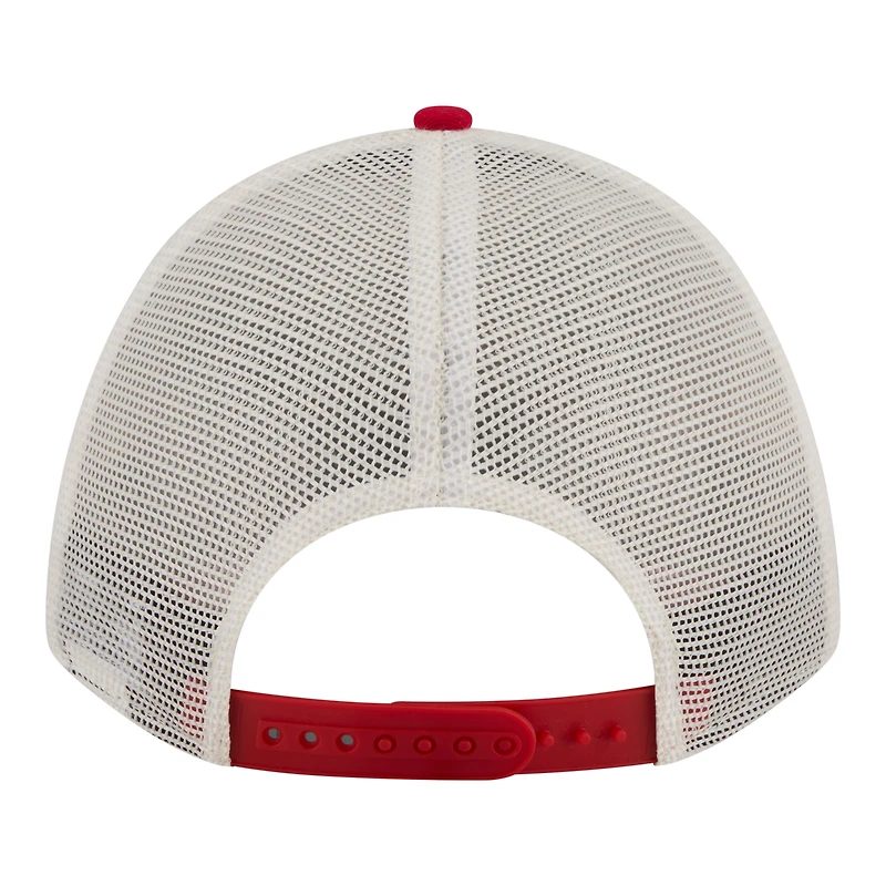 Casquette ajustable New Era crème/rouge Kansas City Chiefs Retro A-Frame 9FORTY pour femme