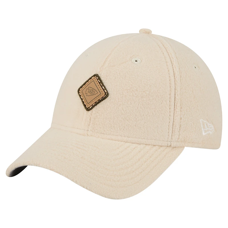 Women's New Era Cream Kansas City Chiefs Comfy 9FORTY Adjustable Hat