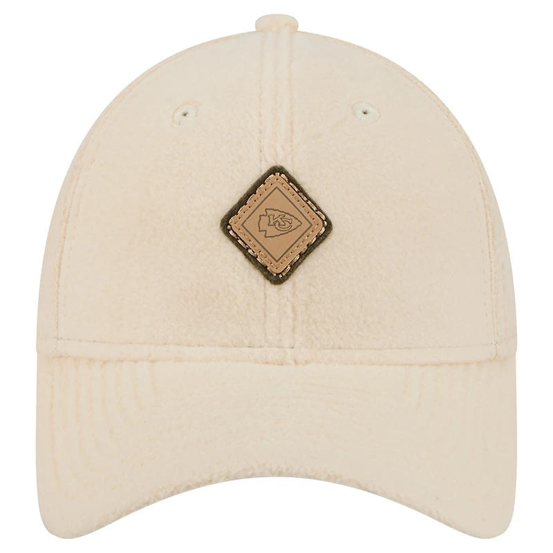 Women's New Era Cream Kansas City Chiefs Comfy 9FORTY Adjustable Hat