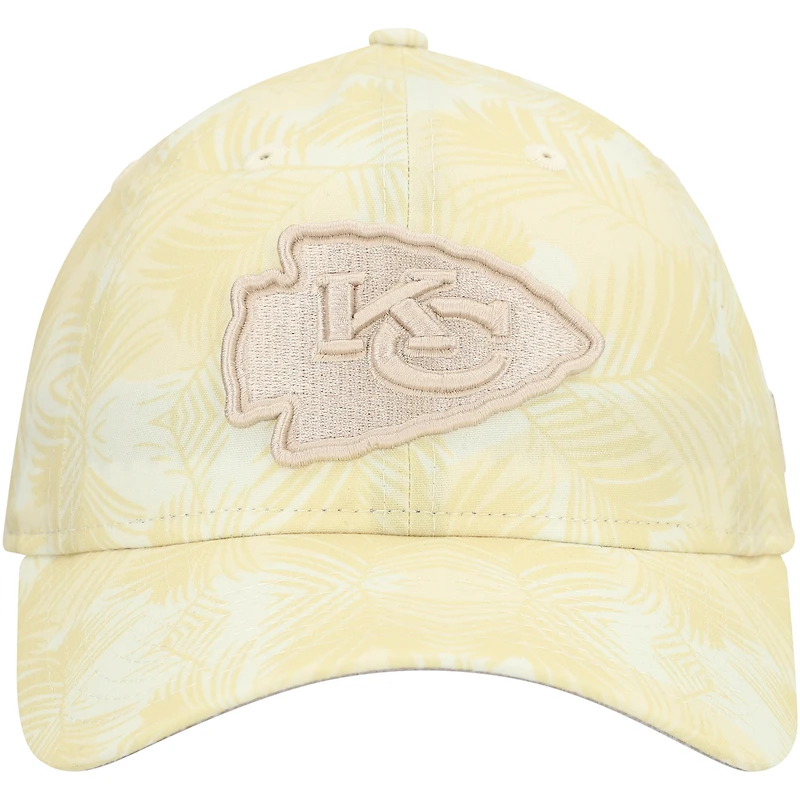 Casquette ajustable Frond 9TWENTY pour femme de couleur crème New Era Kansas City Chiefs