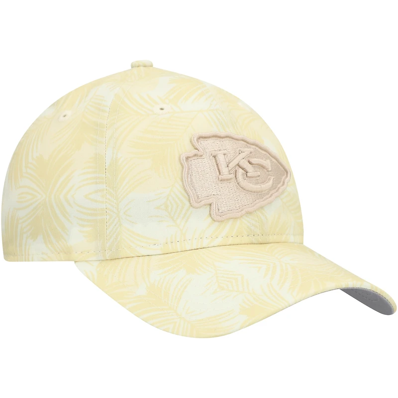 Casquette ajustable Frond 9TWENTY pour femme de couleur crème New Era Kansas City Chiefs