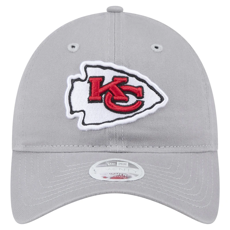 Women's New Era Gray Kansas City Chiefs Main 9TWENTY Adjustable Hat