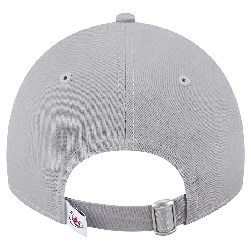 Casquette ajustable Main 9TWENTY des Kansas City Chiefs de New Era pour femme, grise