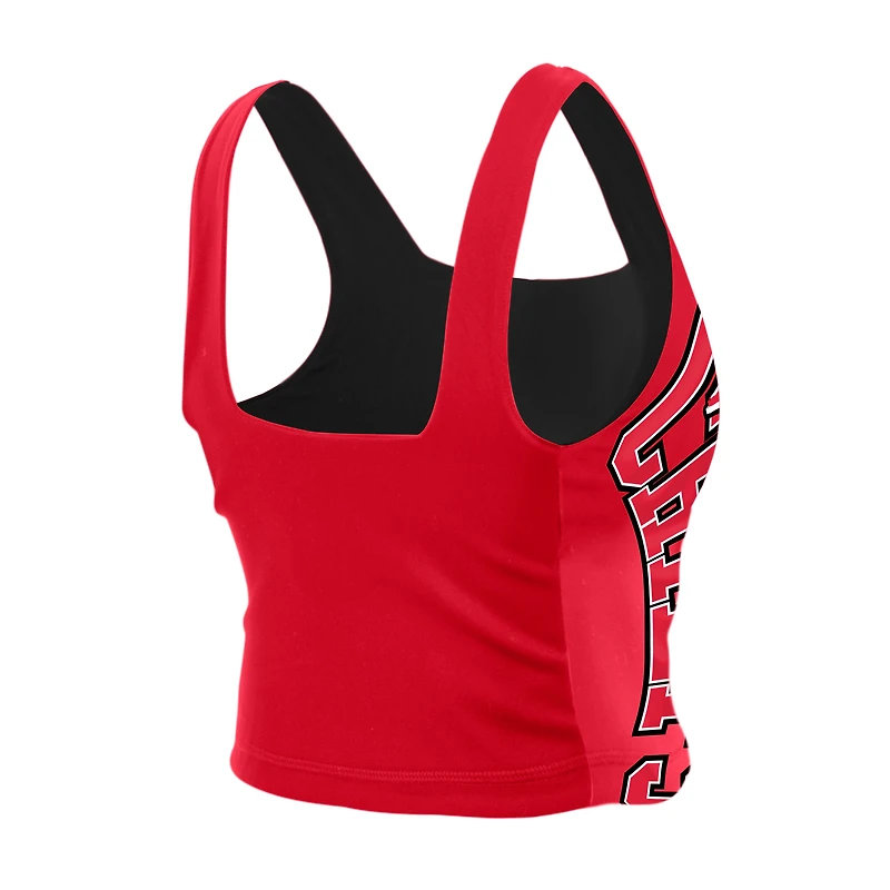 Women's New Era Red/Black Kansas City Chiefs Reversible Cropped Sport Classics Tank Top