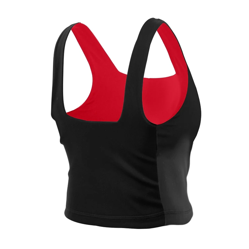 Women's New Era Red/Black Kansas City Chiefs Reversible Cropped Sport Classics Tank Top