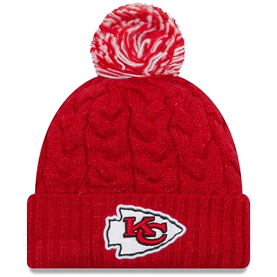 Women's New Era Red Kansas City Chiefs Cozy Cable Cuffed Knit Hat