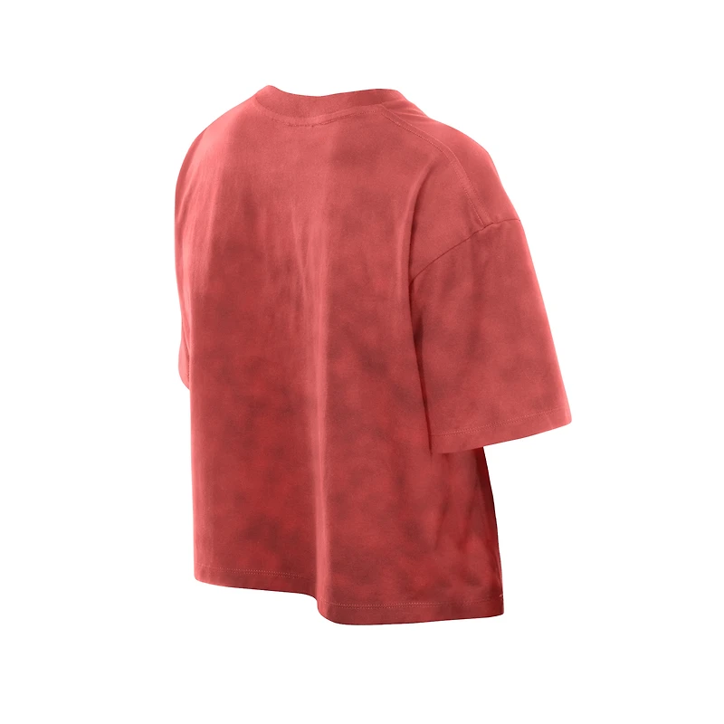 Women's New Era Red Kansas City Chiefs Cropped Boxy Sport Classics Mineral Wash T-Shirt