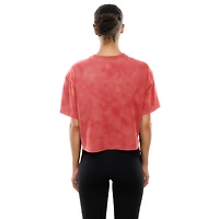 Women's New Era Red Kansas City Chiefs Cropped Boxy Sport Classics Mineral Wash T-Shirt