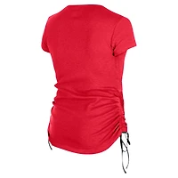 T-shirt rouge froncé sur le côté des Chiefs de Kansas City New Era pour femme