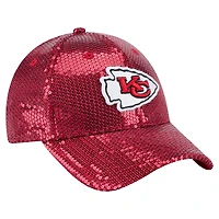 Casquette ajustable 9FORTY à sequins rouge des Kansas City Chiefs de New Era pour femme