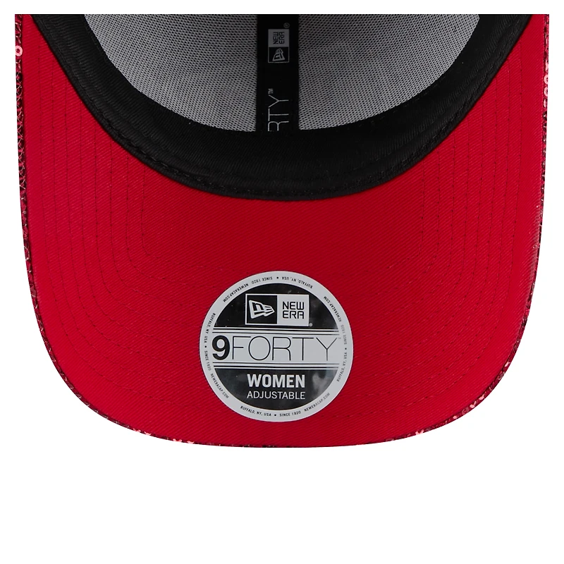 Casquette ajustable 9FORTY à sequins rouge des Kansas City Chiefs de New Era pour femme