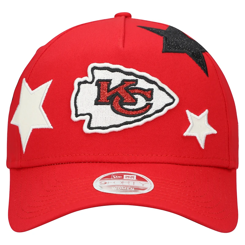 Women's New Era Red Kansas City Chiefs Stardom A-Frame 9FORTY Adjustable Hat
