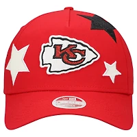 Women's New Era  Red Kansas City Chiefs  Stardom A-Frame 9FORTY Adjustable Hat