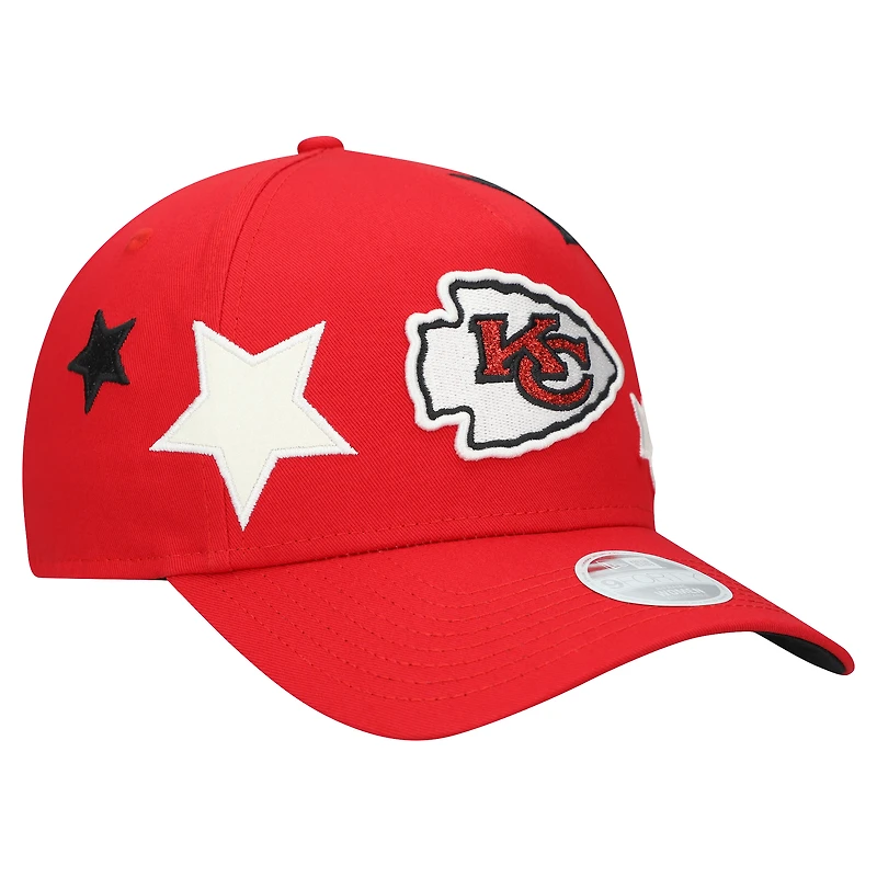 Women's New Era Red Kansas City Chiefs Stardom A-Frame 9FORTY Adjustable Hat