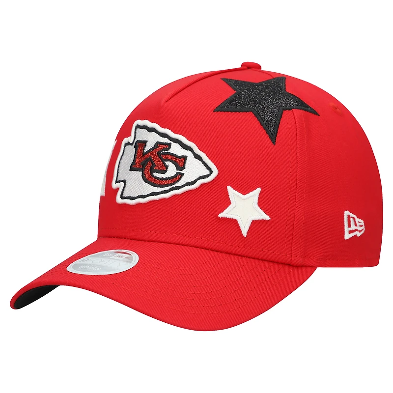 Women's New Era Red Kansas City Chiefs Stardom A-Frame 9FORTY Adjustable Hat