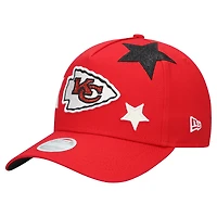 Casquette ajustable New Era rouge Kansas City Chiefs Stardom A-Frame 9FORTY pour femme